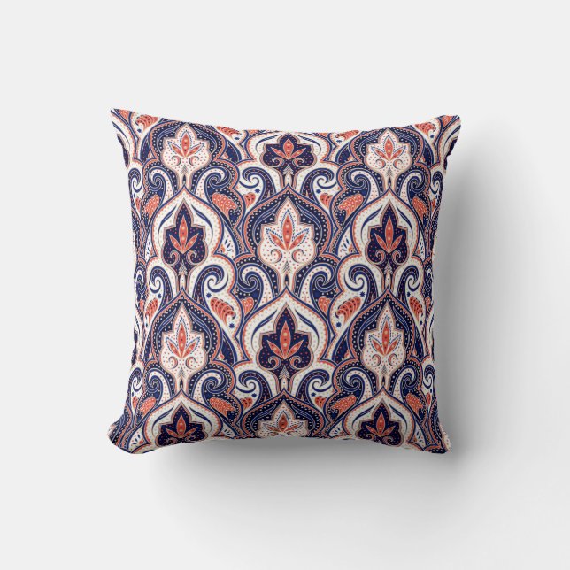 Indian paisley pattern seamless. Persian arabesque Cushion (Front)