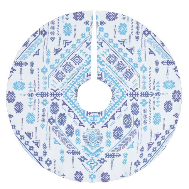 Indian paisley rug, ethnic mandala pattern. brushed polyester tree skirt (Front)