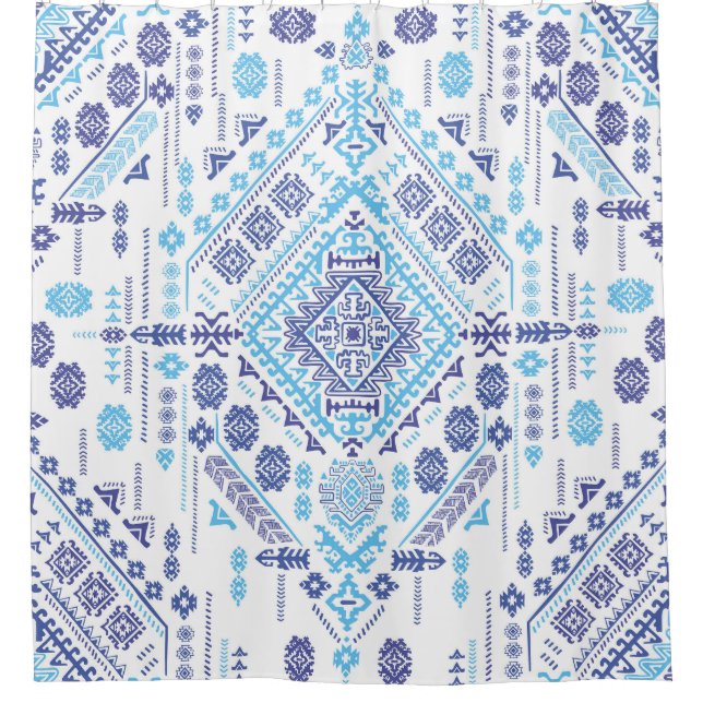 Indian paisley rug, ethnic mandala pattern. shower curtain (Front)
