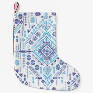 Indian paisley rug, ethnic mandala pattern. small christmas stocking