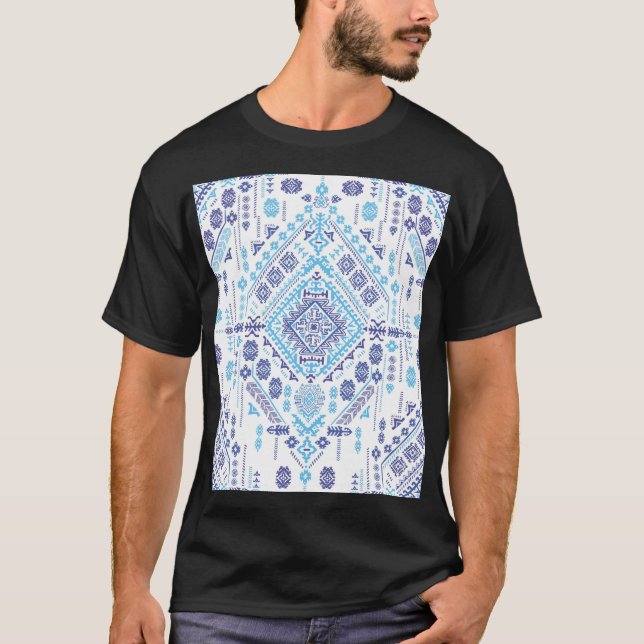 Indian paisley rug, ethnic mandala pattern. T-Shirt (Front)