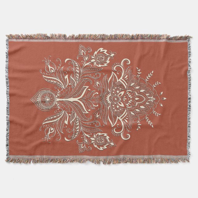 Indian Paisley - Throw Blanket (Front)