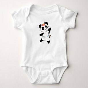 Indian Panda Bear Fashing Teddy Feather Cute Baby Bodysuit
