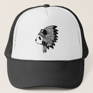 Indian panda trucker hat