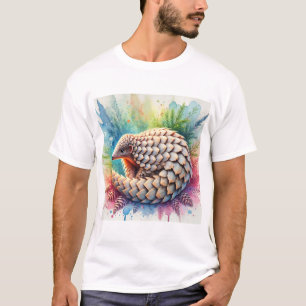 Indian Pangolin 050824AREF127 - Watercolor T-Shirt