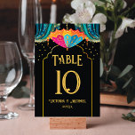 Indian Parasols Wedding table number cards<br><div class="desc">Bright and colourful Indian Hindu Parasols with hanging marigolds and beautiful draperies, with faux gold accents Wedding Table Numbers. Faux gold accents. Back and front are the same. Many matching items on this design. You must make each table number, so if you need 10 tables, make 1 through 10. To...</div>