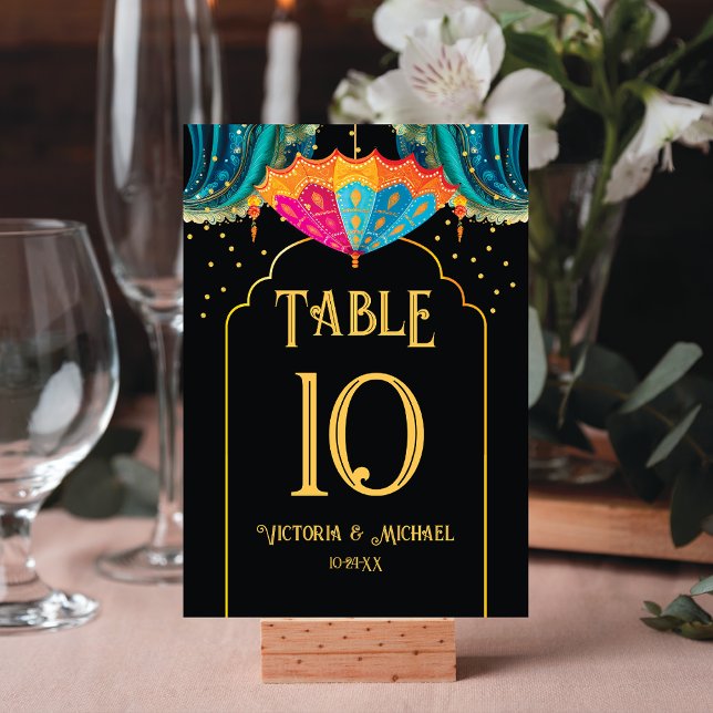 Indian Parasols Wedding table number cards (Creator Uploaded)