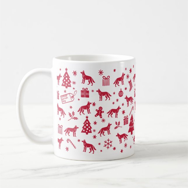 Indian pariah dog Christmas Design Coffee Mug (Left)
