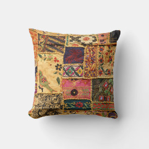 Indian Patchwork: Hampi Market Cloth. Cushion