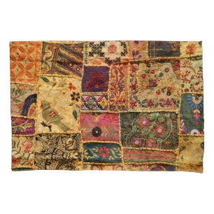 Indian Patchwork: Hampi Market Cloth. Pillowcase