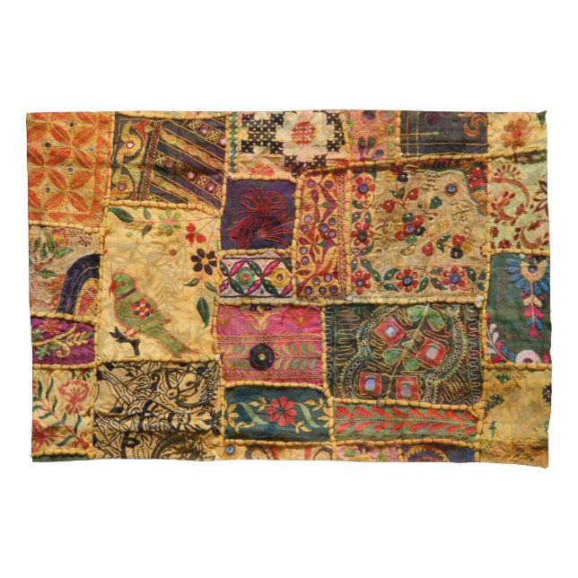 Indian Patchwork: Hampi Market Cloth. Pillowcase (Front)