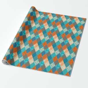 Indian patchwork seamless vintage design. wrapping paper