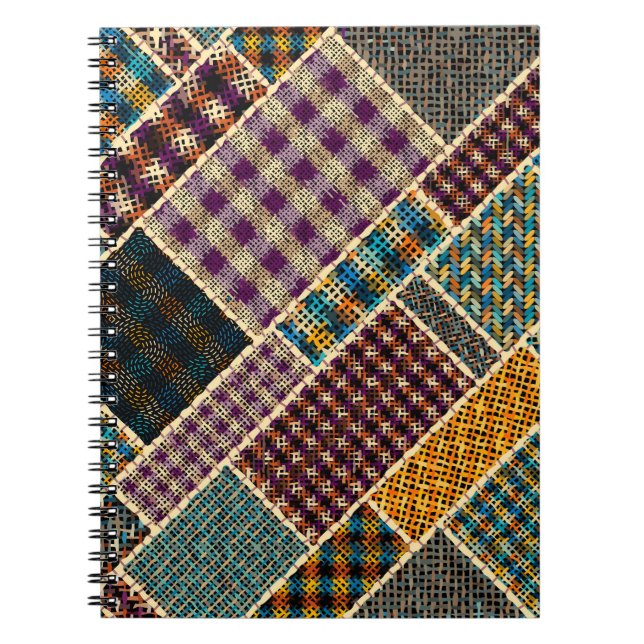 Indian Patchwork: Textured Canvas Imitation. Notebook (Front)
