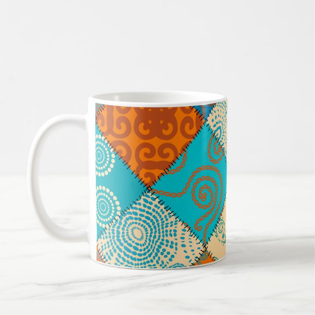 Indian patchwork: vintage seamless pattern. coffee mug (Left)