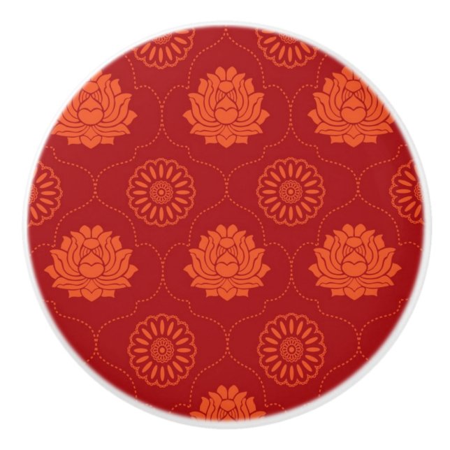 Indian Pattern Ceramic Knob (Front)