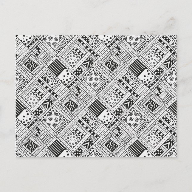 Indian Pattern Doodle Postcard (Front)