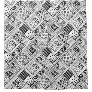 Indian Pattern Doodle Shower Curtain
