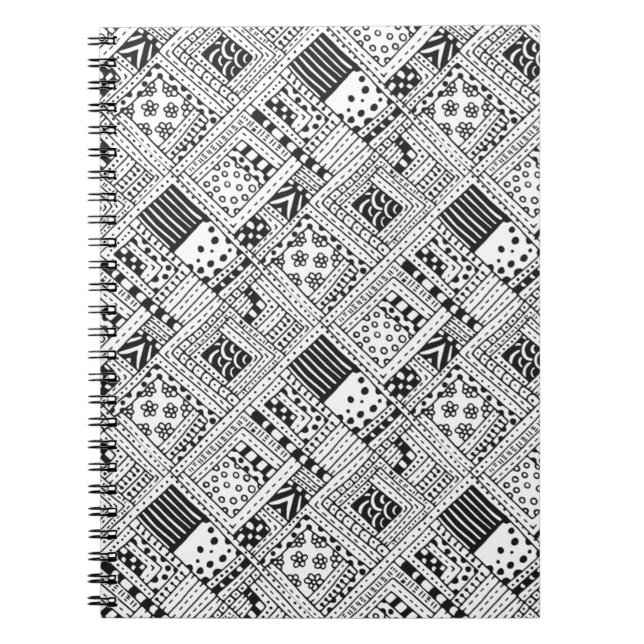 Indian Pattern Doodle Spiral Notebook (Front)