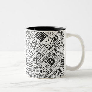 Indian Pattern Doodle Two-Tone Coffee Mug