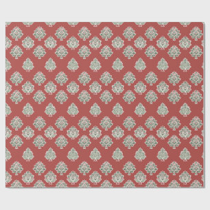 Indian Pattern on Maroon Background Wrapping Paper