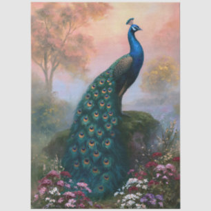 Indian Peacock Decoupage Art Tissue Paper