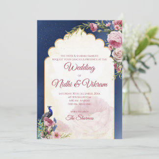 Indian peacock invitations & Hindu wedding invites