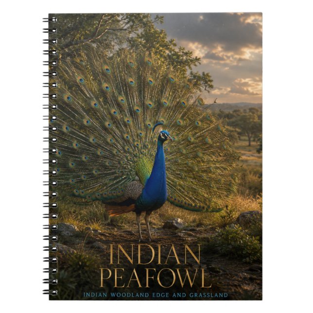 Indian Peafowl Woodland Edge ANIMALS Notebook (Front)