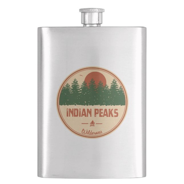 Indian Peaks Wilderness Colorado Hip Flask (Front)