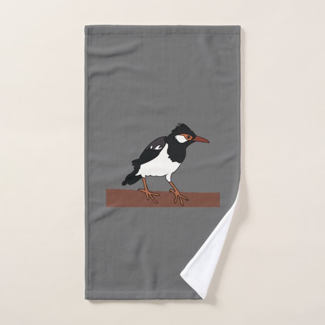 Indian Pied Myna Bird Art Hand Towel (Hand Towel)
