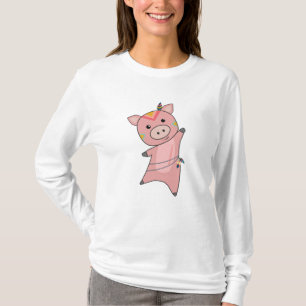 Indian Pig Fashing Piglet Feather Piggy T-Shirt
