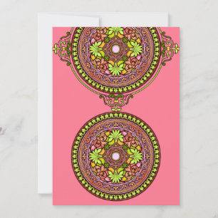 Indian Pink Discs Wedding Invitation