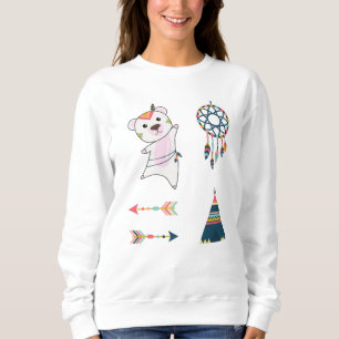 Indian Polar Bear Sticker Set Bear Dreamcatcher Sweatshirt