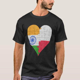 Indian Polish Flag Heart T-Shirt