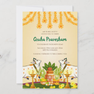 Indian Pooja invitation Gruha Pravesam invite