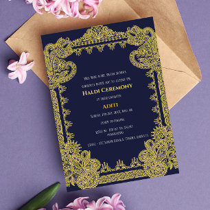 Indian Pre Wedding Haldi Ceremony Invitation