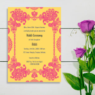 Indian Pre Wedding Haldi Ceremony Invitation