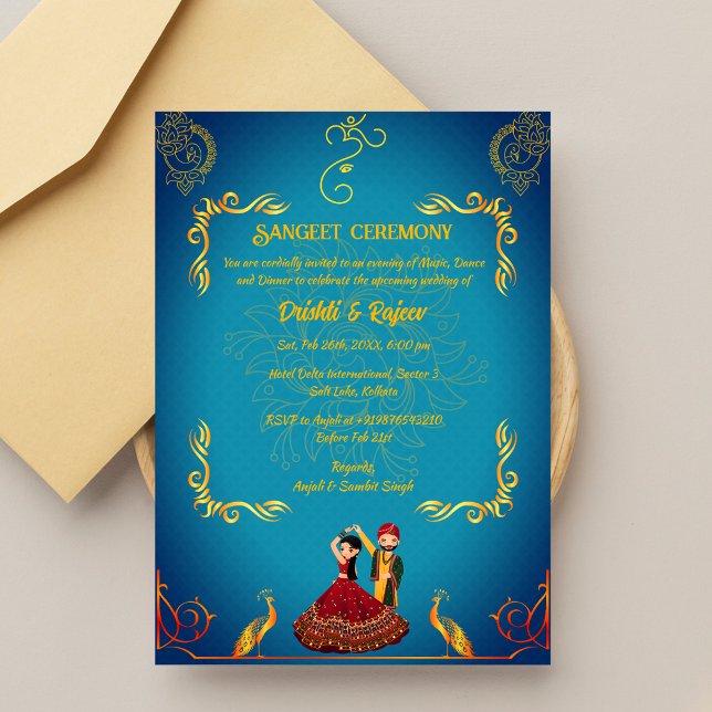 Indian Pre-Wedding Sangeet Ceremony Invitation (Creator Uploaded)