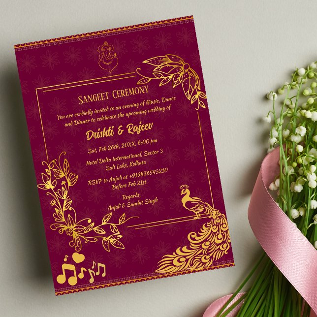 Indian Pre-Wedding Sangeet Ceremony Invitation (Creator Uploaded)