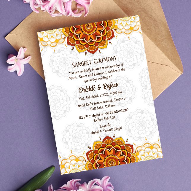 Indian Pre-Wedding Sangeet Ceremony Invitation (Creator Uploaded)