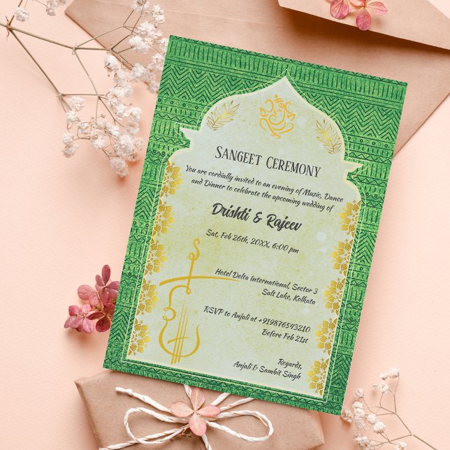 Indian Pre-Wedding Sangeet Ceremony Invitation (Creator Uploaded)