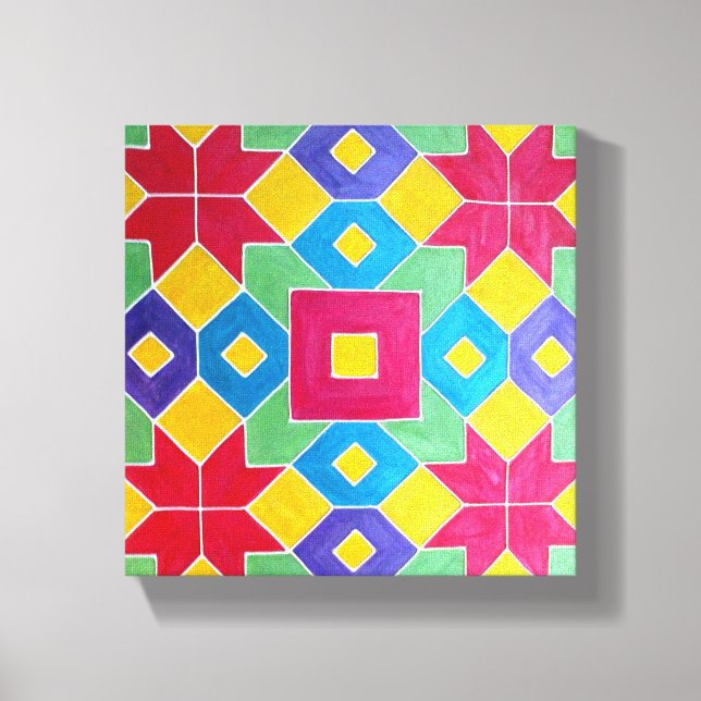 Indian rangoli on canvas print (Front)