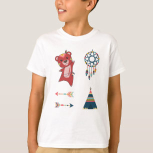 Indian Red Bear Stickerset Bear Dreamcatcher T-Shirt