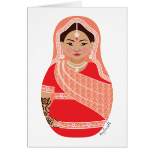 Indian (Red) Matryoshka Card