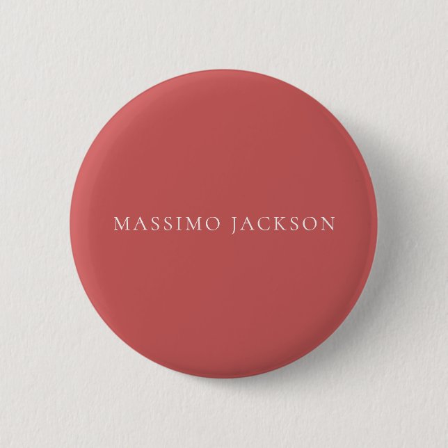 Indian Red Minimalist Plain Modern Aesthetic Look 6 Cm Round Badge (Front)