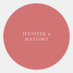 Indian Red Minimalist Plain Modern Aesthetic Look Classic Round Sticker