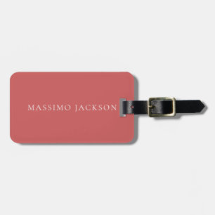 Indian Red Minimalist Plain Modern Aesthetic Look Luggage Tag