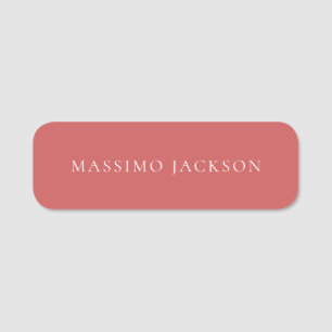 Indian Red Minimalist Plain Modern Aesthetic Look Name Tag