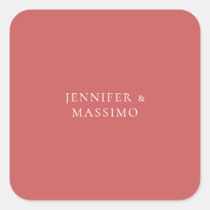 Indian Red Minimalist Plain Modern Aesthetic Look Square Sticker