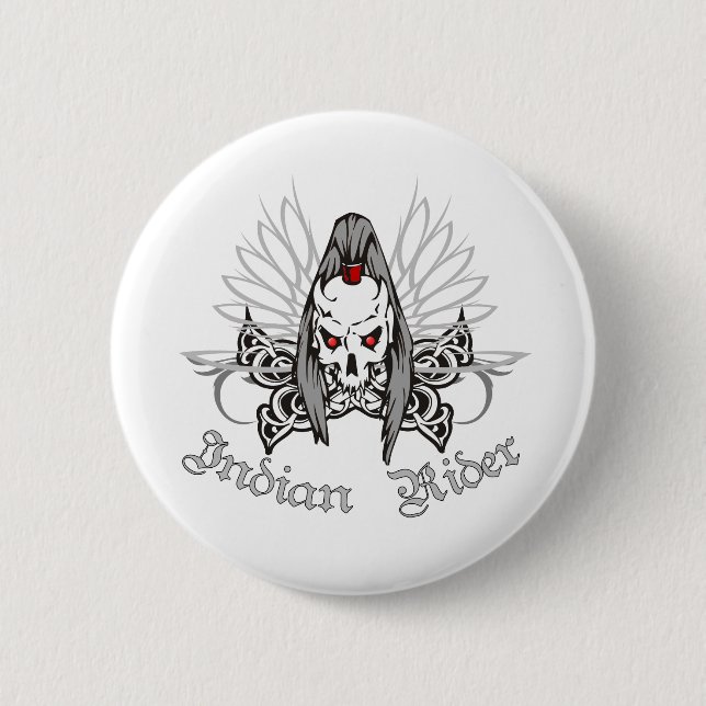 Indian Rider 6 Cm Round Badge (Front)