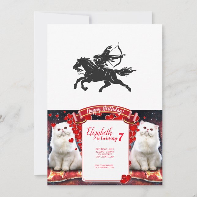 Indian riding horse - Choose background colour Invitation (Front)